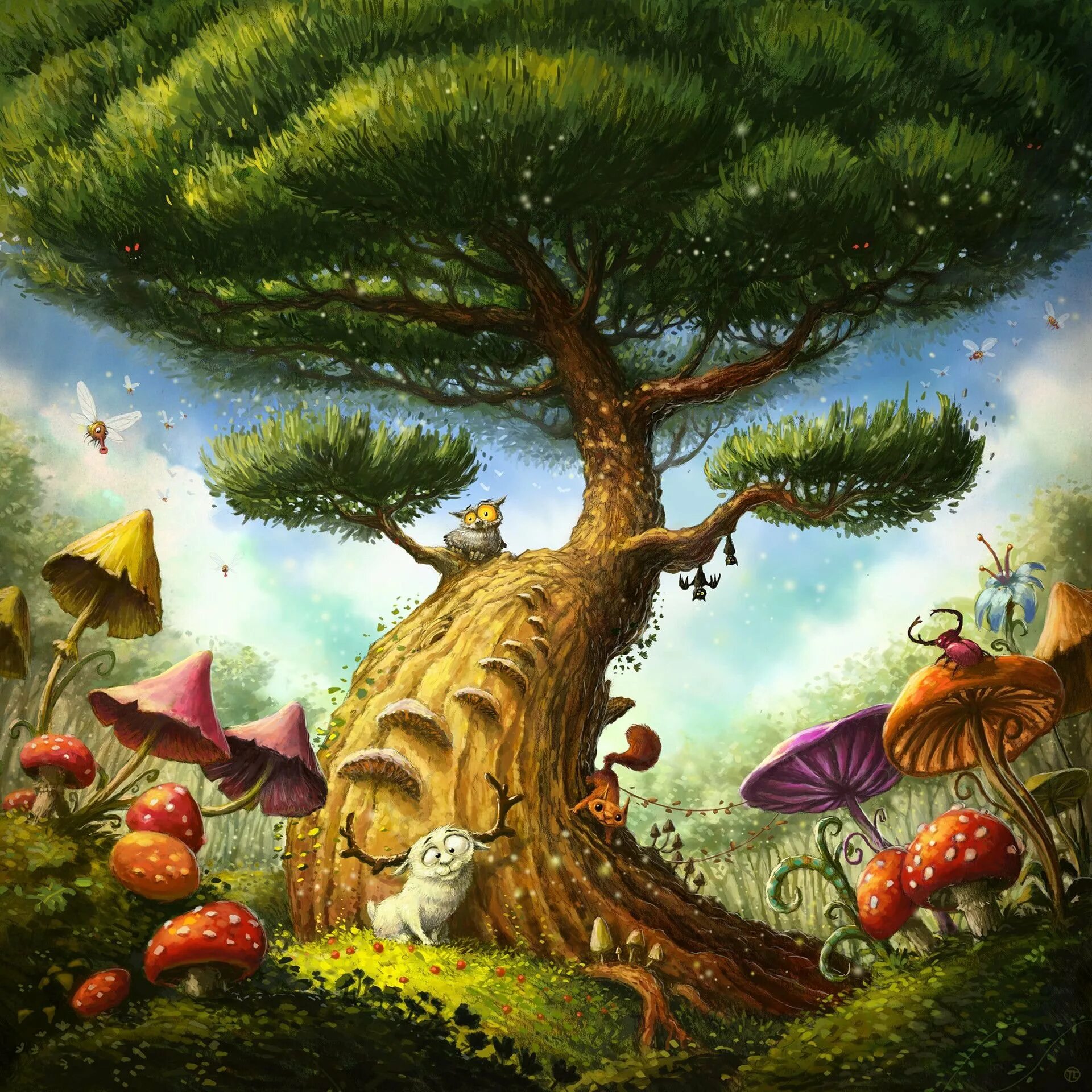 Произведения о чудесах и фантазии 1 класс. Сказочное дерево. Сказочный лес. Волшебное сказочное дерево. Фантазийные деревья.
