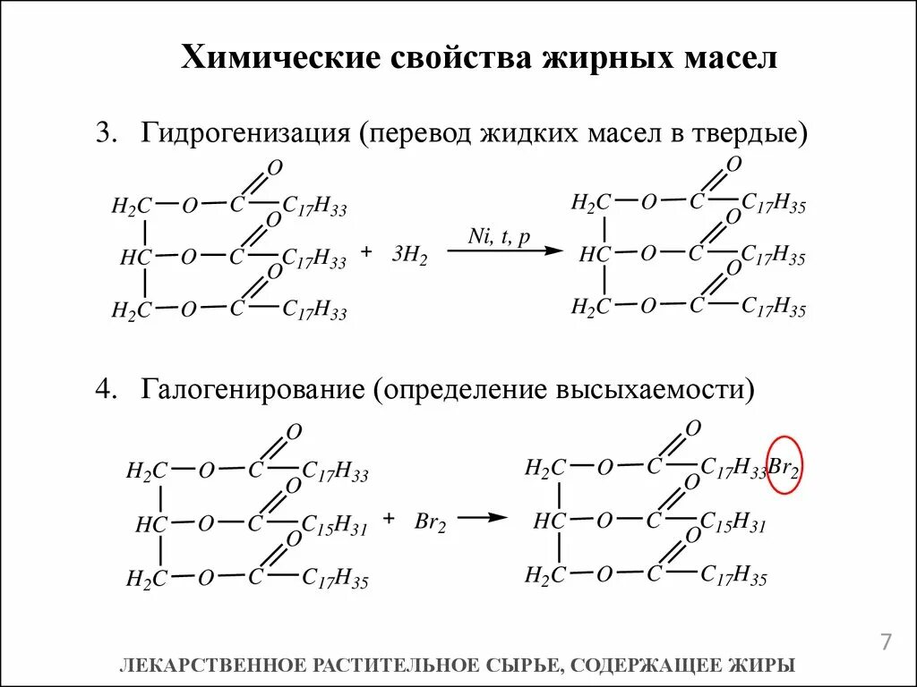 Жир вода реакция. Галогенирование жиров реакция. Химические свойства жиров галогенирование. Характеристики жидких жиров масел. Физико-химические свойства масел.