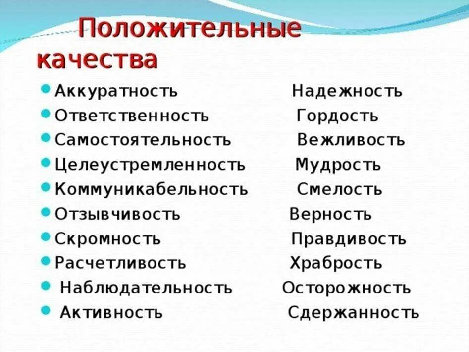 Качества человека с рождения