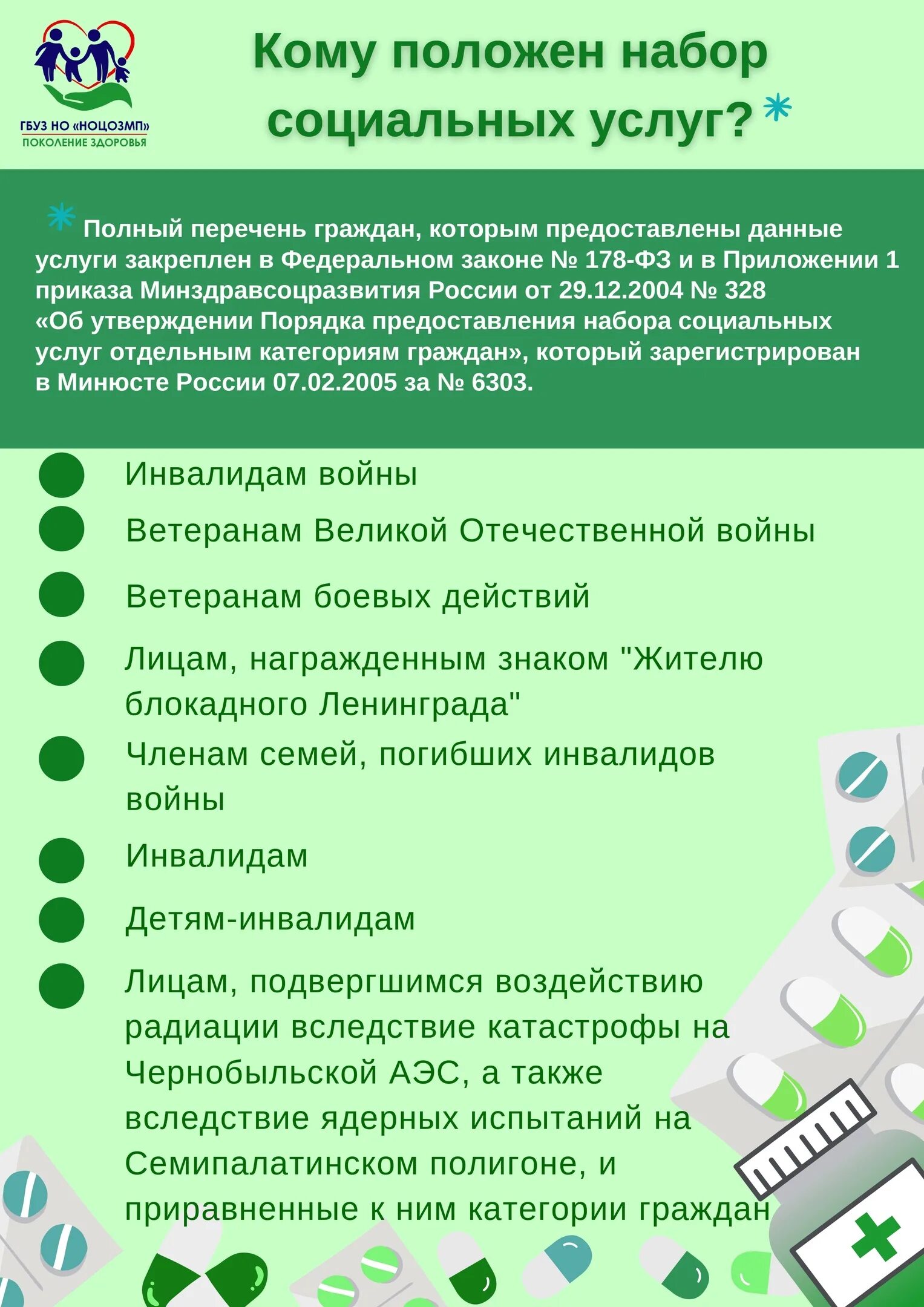 Услуги предоставляемые инвалидам