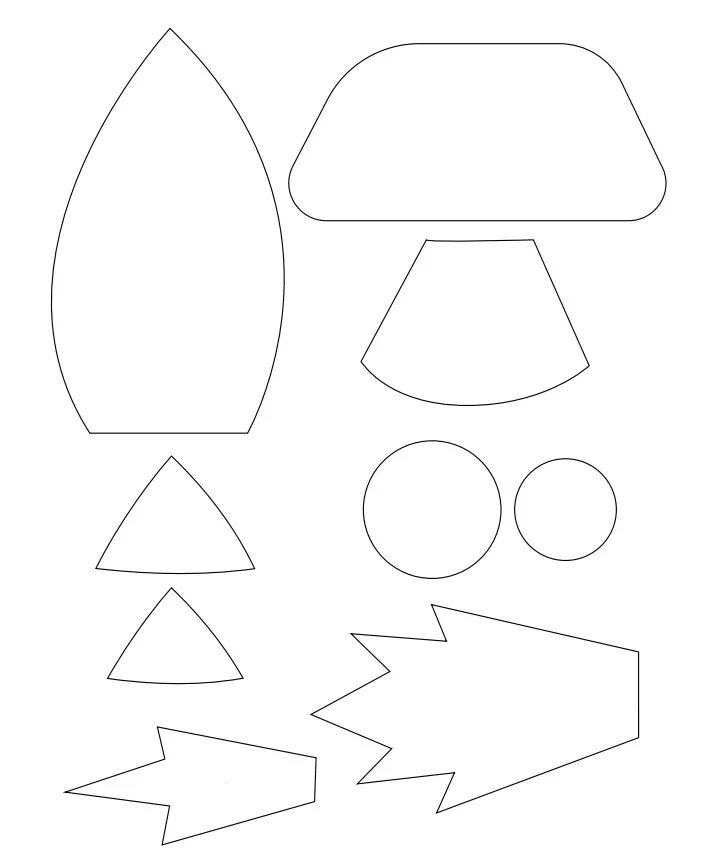 Заготовки для аппликаций. Детали для аппликации. Аппликация шаблон. Аппликация по шаблону. Трафарет ракеты для вырезания из бумаги шаблоны