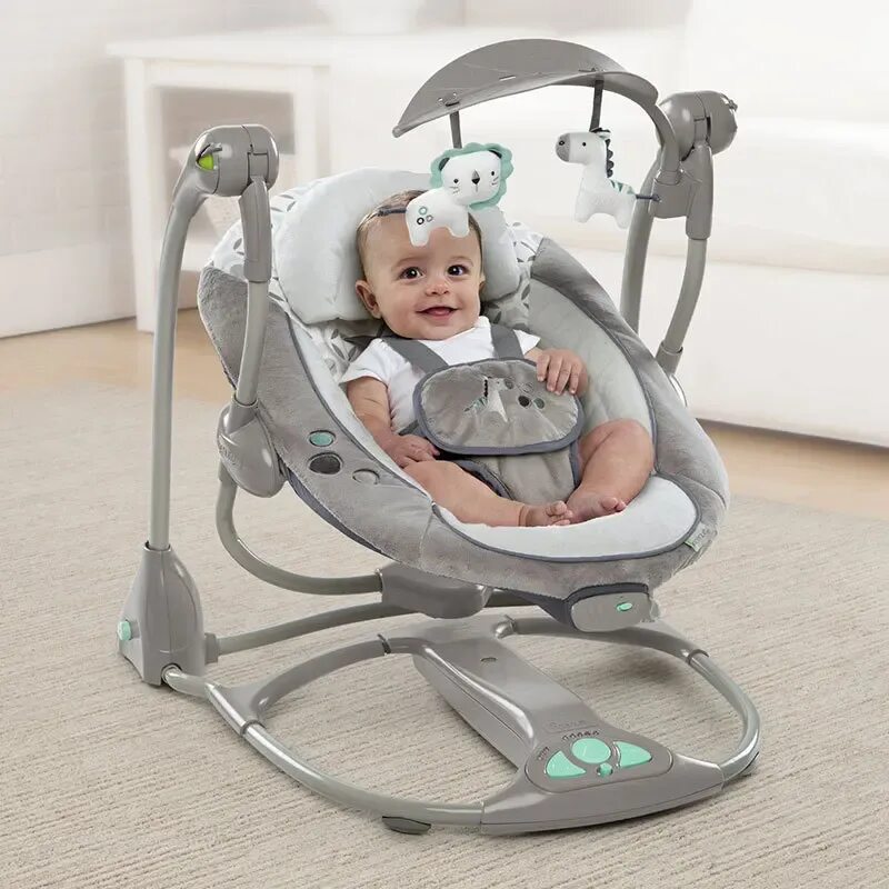 Купить электронную качели. Качели Bright starts ingenuity. Baby Swing электрокачели. Электронные качели Swing Baby electrical. Детские качели ) ingenuity CONVERTME 2 Seat Portable Baby Swing Gray.