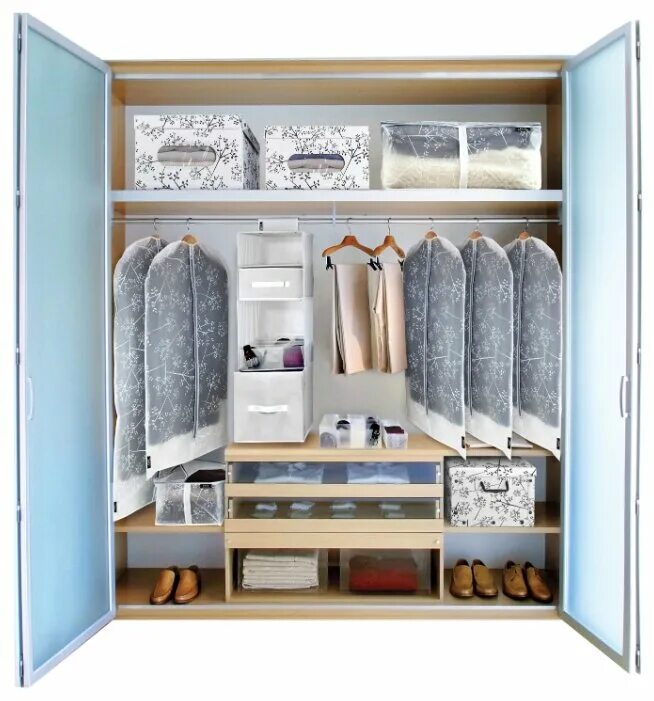 Кофры для хранения в шкафу. Domopak living чехол для одежды bon ton 60x100 см. domo pak living чехол для одежды. domopak living чехол для одежды bon ton 100x100 см белыйсветло-серыйпрозрачный. короба для хранения в гардеробной.