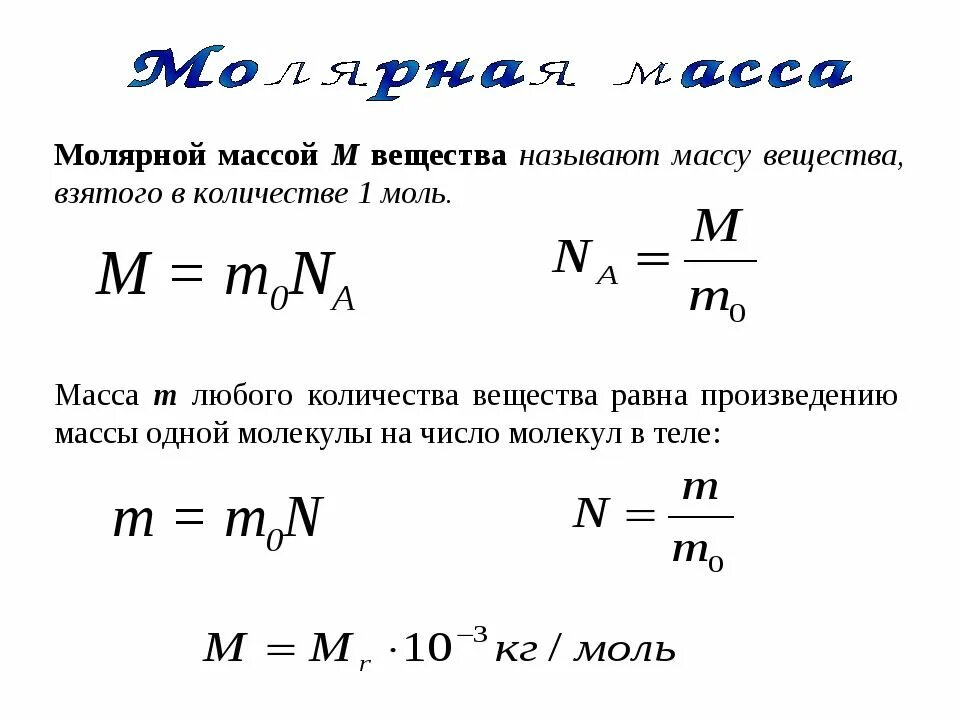 Формулы молярной физики. Формула молярной массы в химии. Формула молярной массы формула молярной массы. Формула массы вещества через молярную массу. Формула нахождения молярной массы в химии.