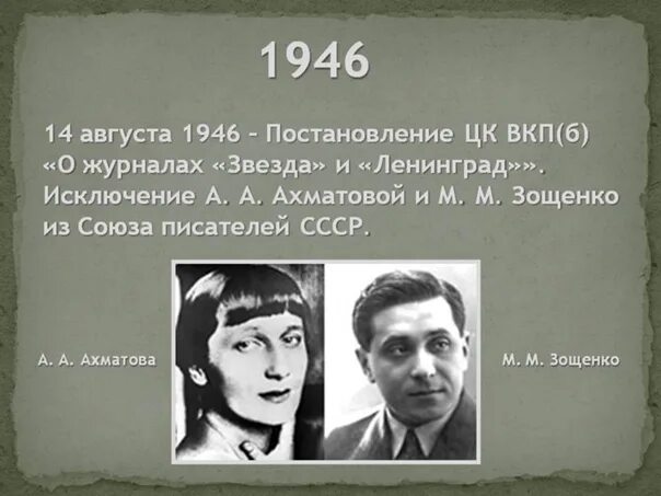 Дело ахматовой. Ахматова и Зощенко 1946. Ахматова и Зощенко звезда журнал. Постановление о Зощенко и Ахматовой.