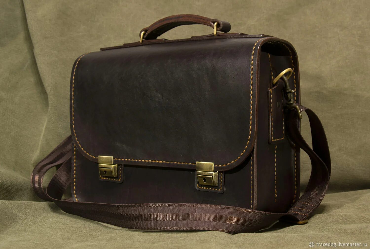 Кастом портфеля. Изделия из шорно-седельной кожи. Leather+ #25 Briefcase.