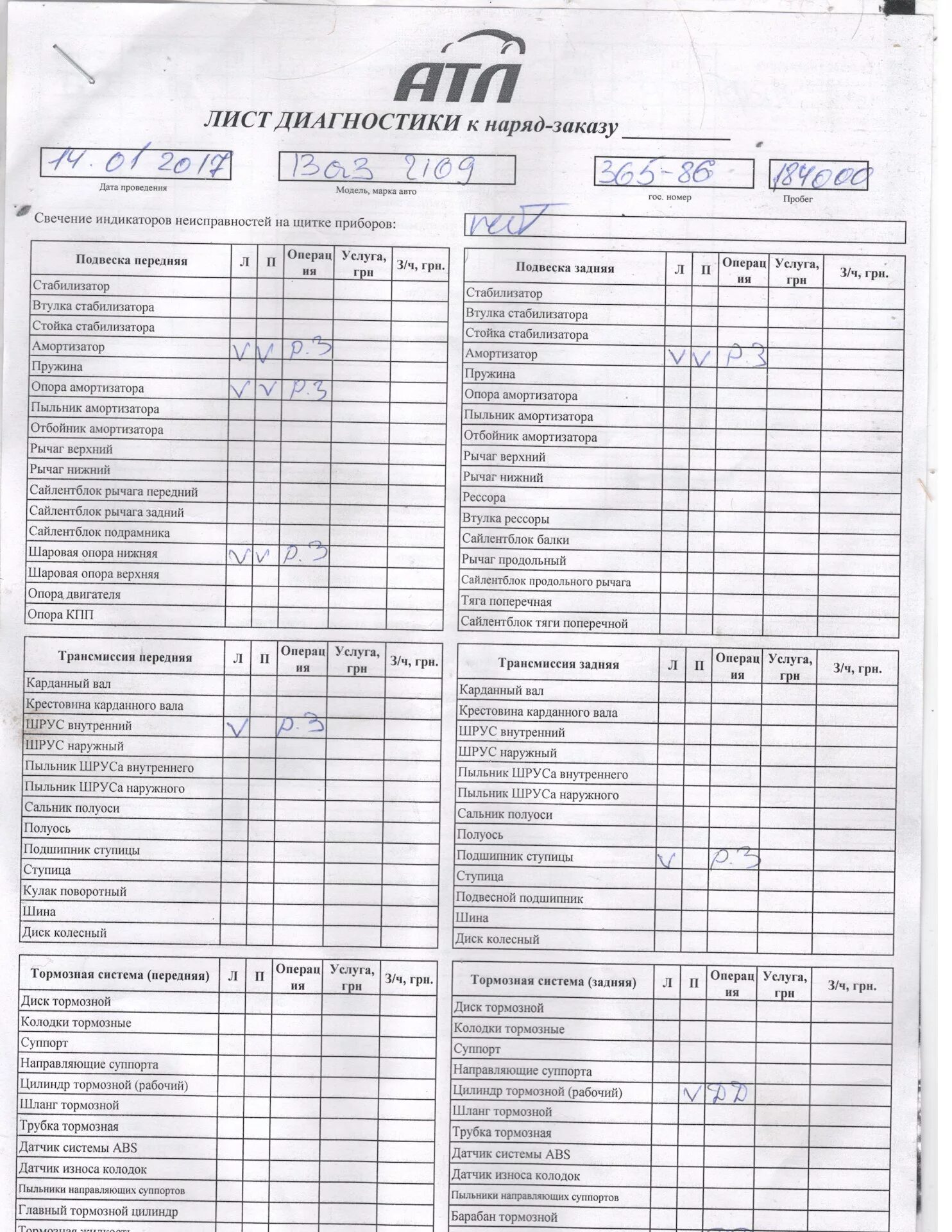 Сколько стоит диагноз. Лист осмотра ходовой части автомобиля. Диагностический лист осмотра автомобиля КАМАЗ. Диагностический лист осмотра грузового автомобиля. Бланк компьютерной диагностики автомобиля образец.