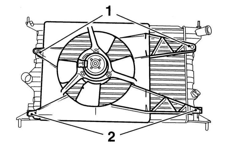 Вентилятор охлаждения двигателя на Опель Омега б. Как крепится вентилятор