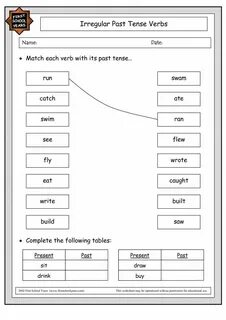 Past simple regular irregular worksheets