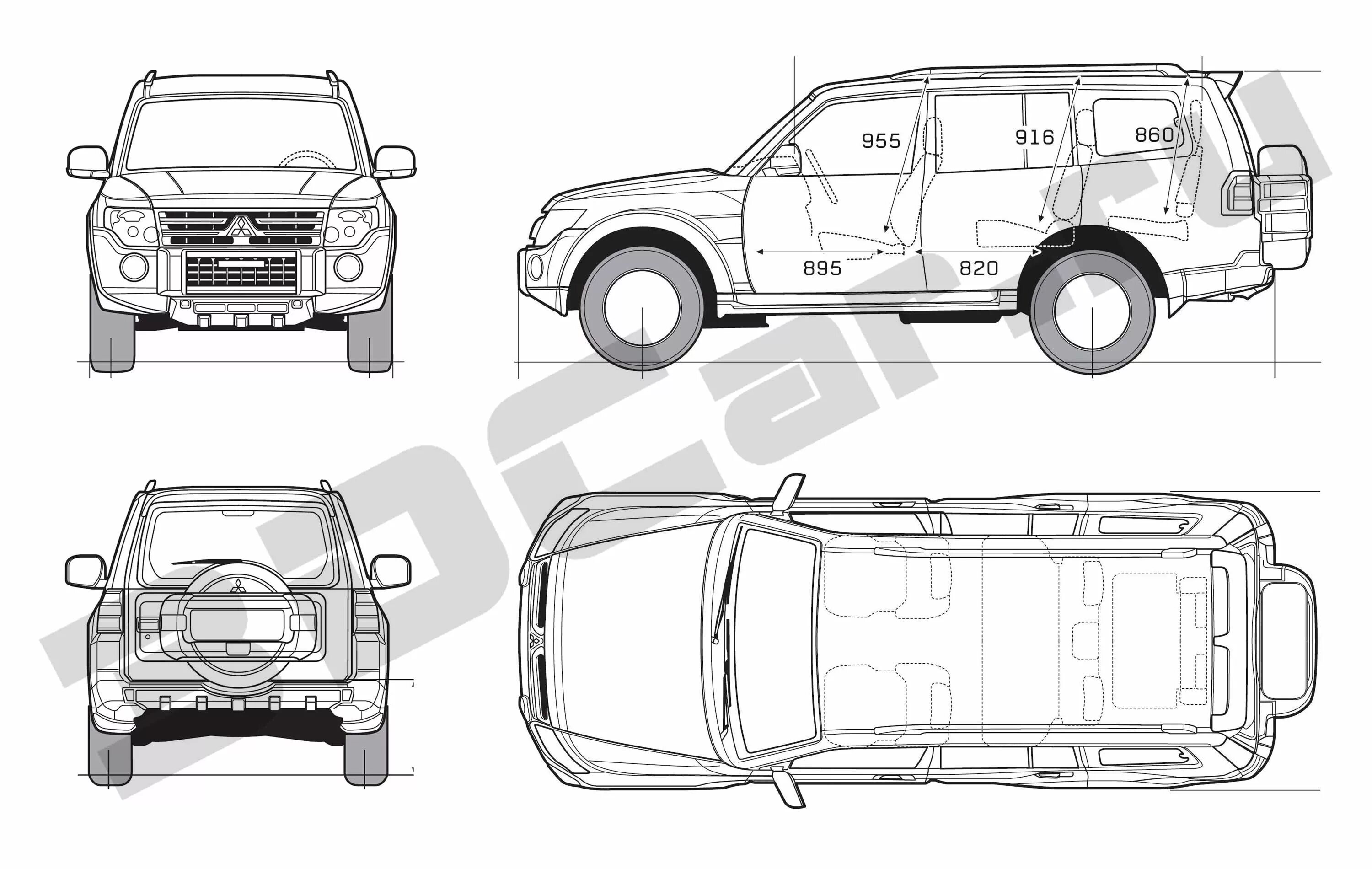 Pajero длина. Митсубиши Паджеро 4 габариты. Mitsubishi Pajero чертеж. Mitsubishi Pajero 4 2008 габариты. Габариты Митсубиси Паджеро спорт 2.