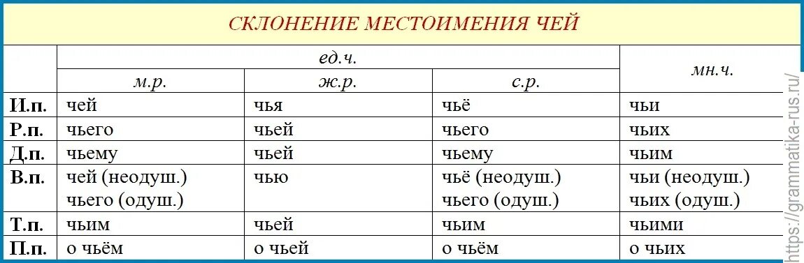 Какие местоимения притяжательные не изменяются по падежам. Склонение местоимения чей. Чей просклонять по падежам. Склонение притяжательных местоимений таблица. Русский язык склонение местоимений в русском.