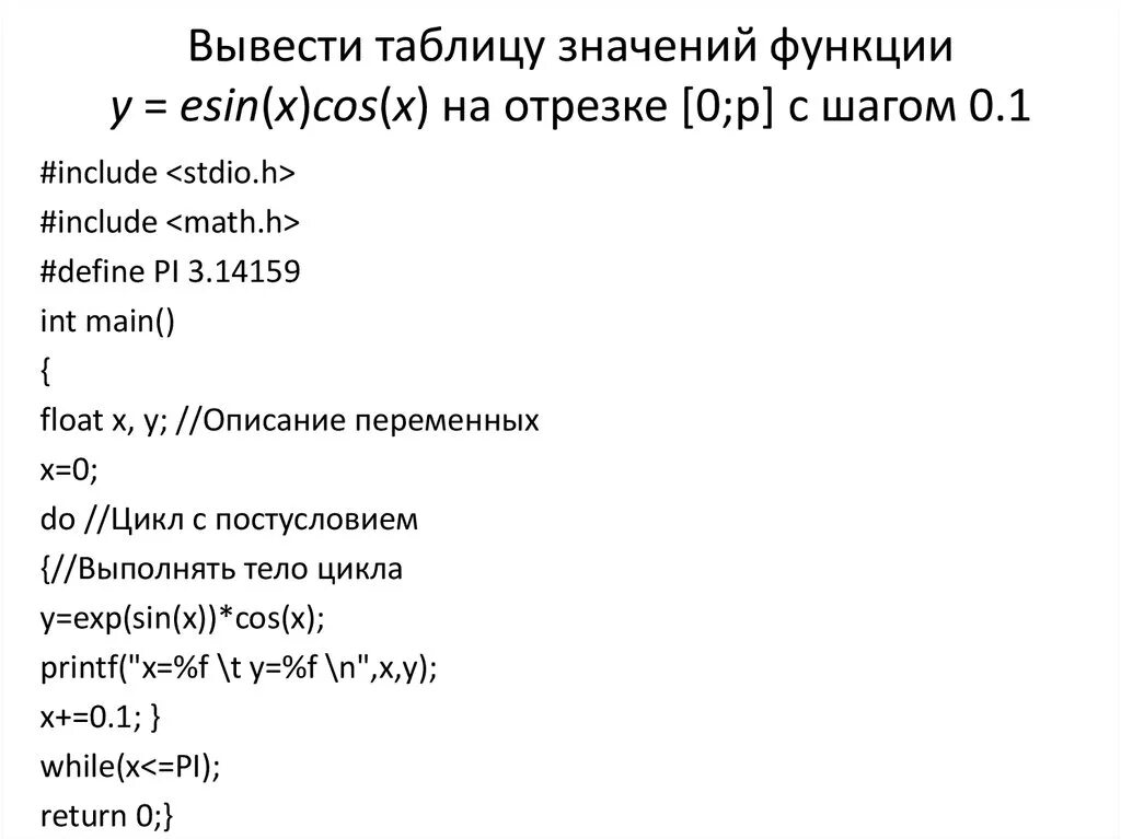 Оператор цикла с предусловием - презентация онлайн