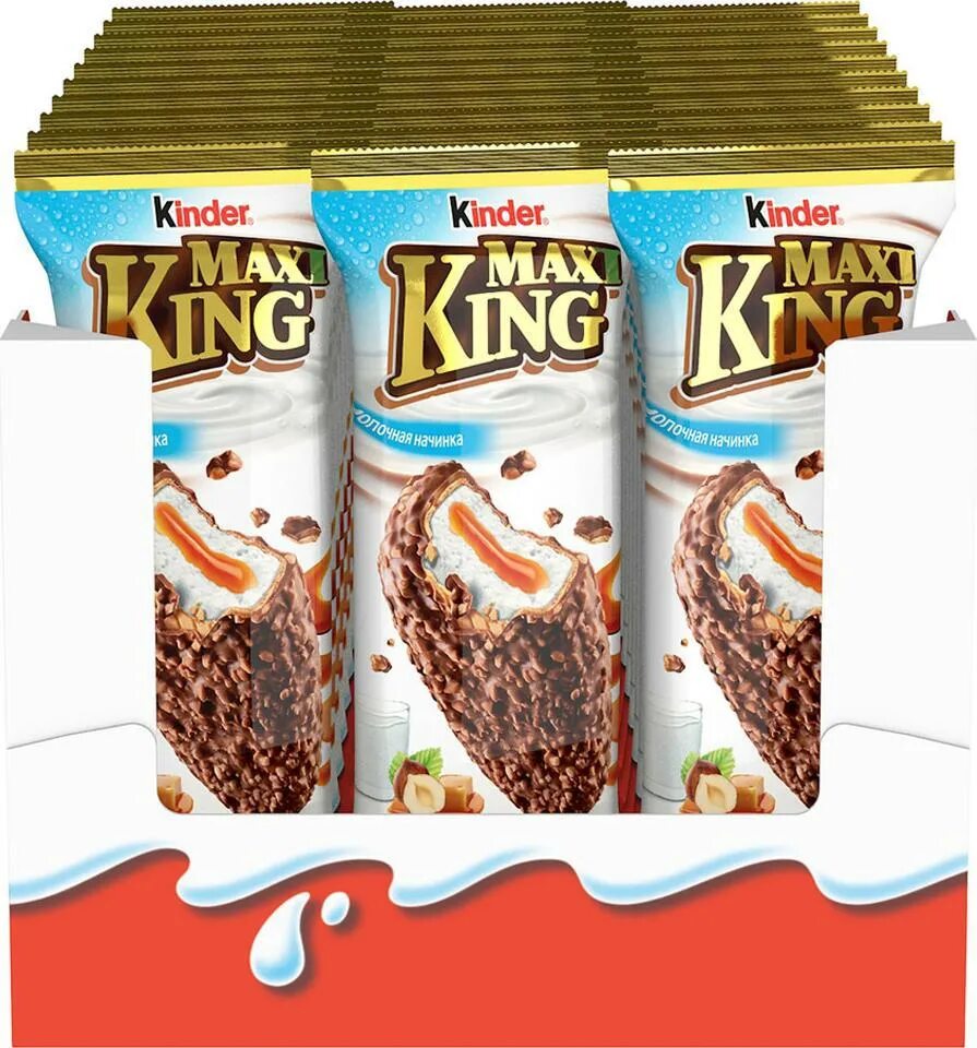 Пирожное бисквитное kinder maxi king орехи-карамель, 35 г. Kinder maxi king вафли 35г. Киндер макси кинг 35г. Kinder maxi king вафли 35г. Kinder pingui maxi king.