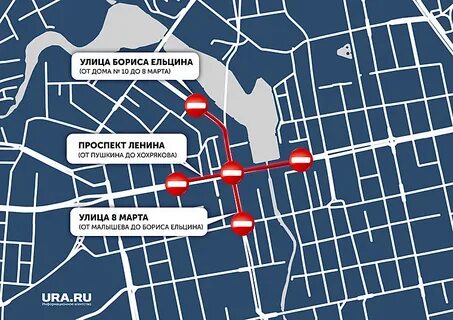 Карта перекрытия дорог сегодня