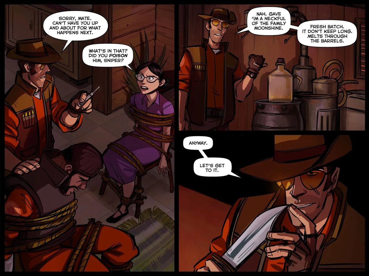 Снайпер самогон прототип. Тим фортресс 2 комиксы. team fortress 2 sniper comic. снайпер тф2 комикс. снайпер tf2 комикс.
