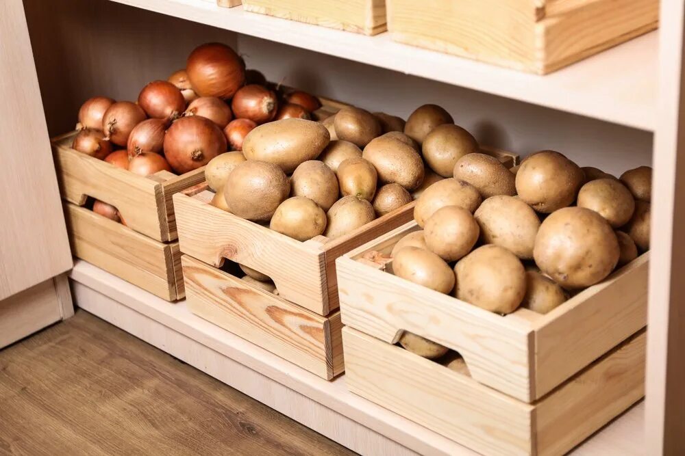 Можно хранить картофель в холодильнике. Хранение картошки. Ящик для картошки. Корзина для картошки хранение. Ящик для хранения картофеля.