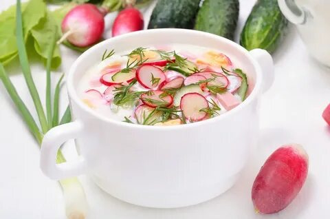 Окрошка редиска и огурец