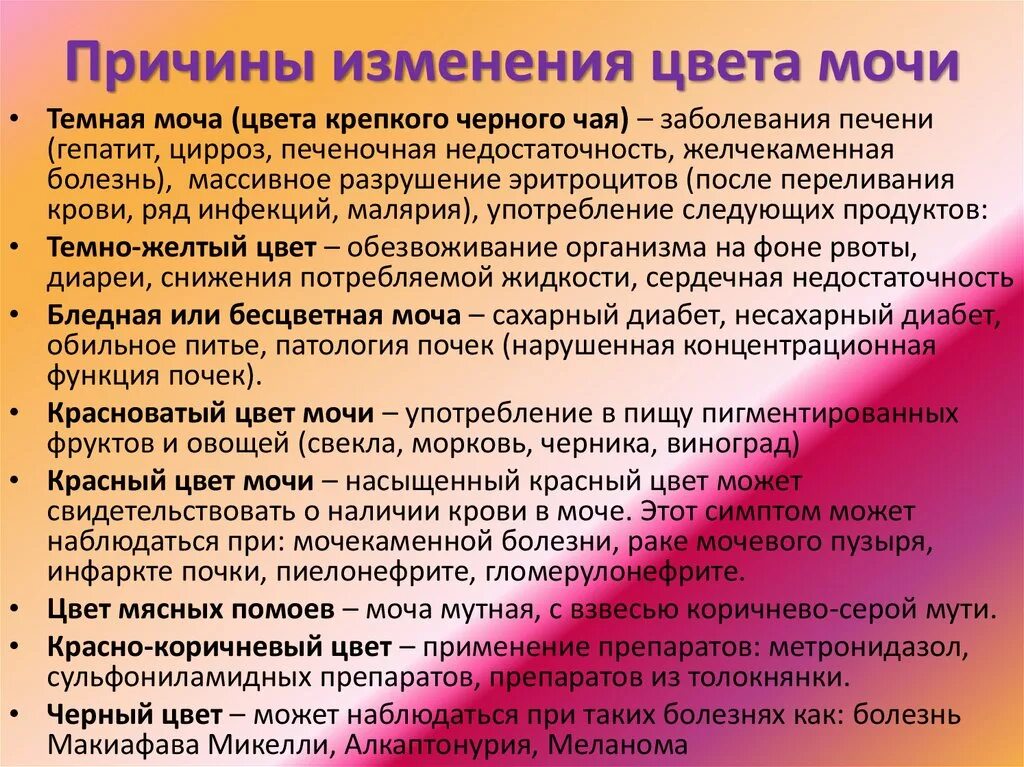 Моча резко пахнет. Причины изменения мочи. Окраска мочи и причины. Потемнение мочи причины. Моча при заболеваниях.