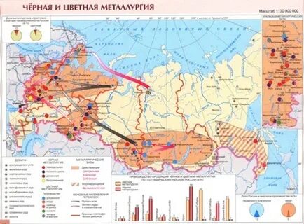 Карта металлургии 9 класс