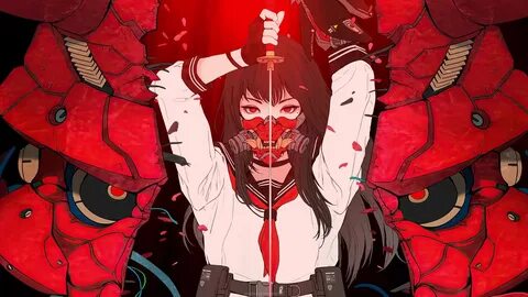 Download free Live Wallpaper Samurai Anime Girl Oni Mask and Wallpaper Engi...