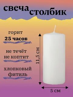 Время горения свечи из воска таблица