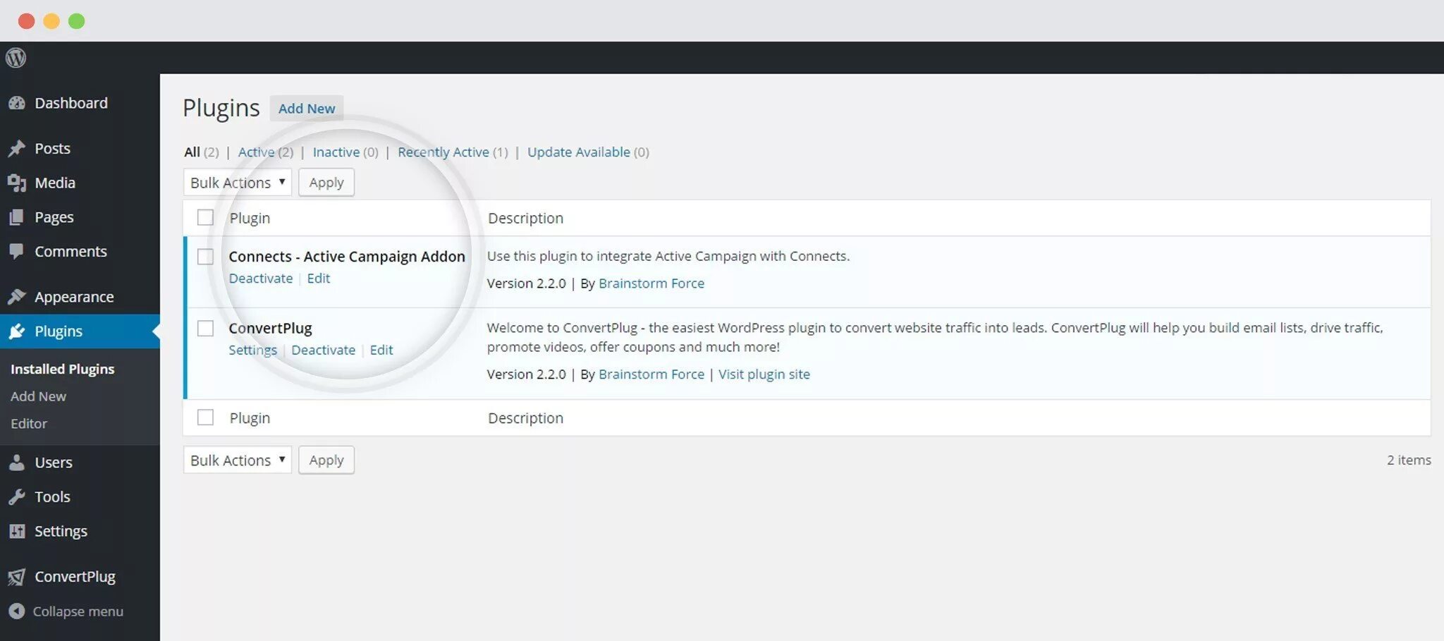 Comments activity