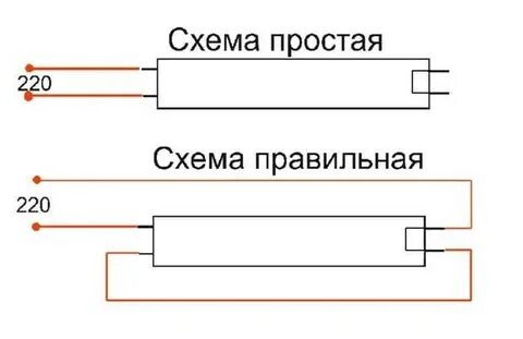 Схема включения светодиодной лампы