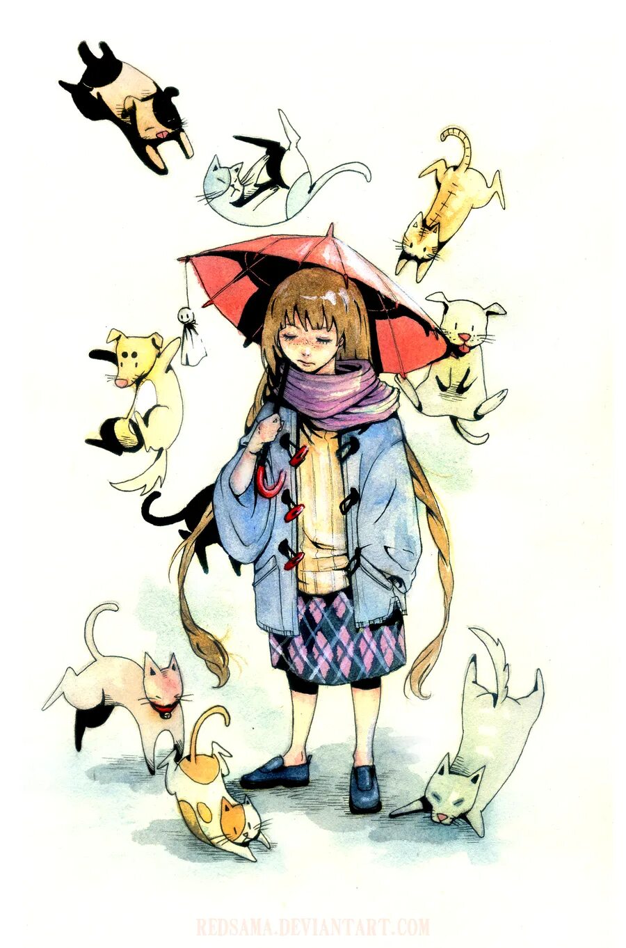 Идиома it's raining Cats and Dogs. Дождь из кошек и собак. Ливень из кошек и собак. Raining Cats and Dogs иллюстрация.