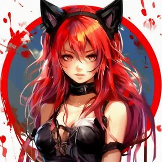 😍 in a circle, speakers, micro-bikini,shibary red rope,cute anime girl wit...