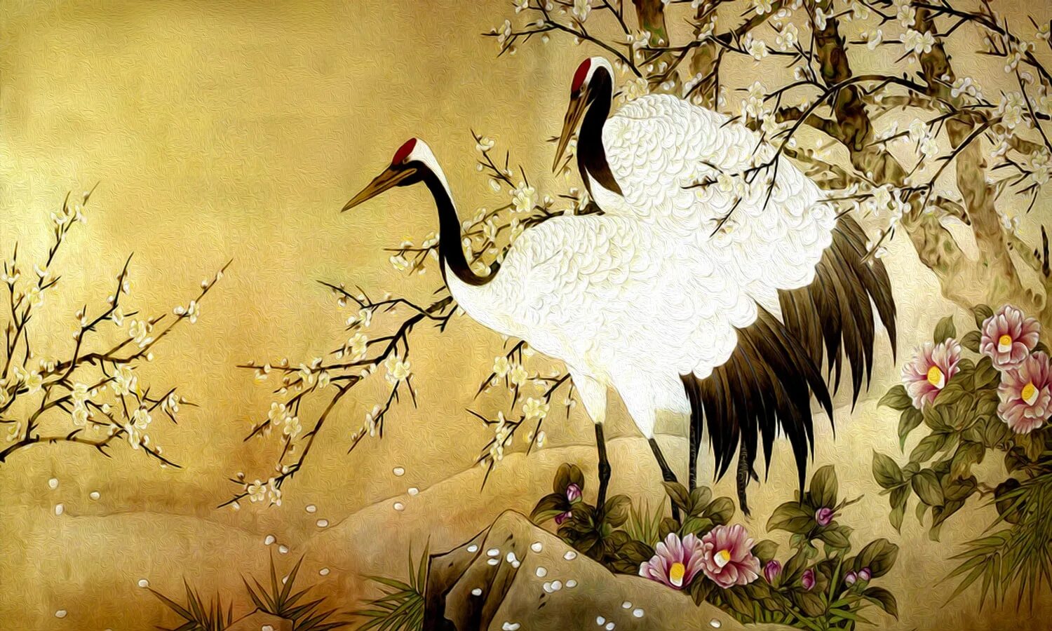 Китайский художник Лу Дахуа. Китайская живопись гохуа Журавли. Lou Dahua китайская живопись. Цапля гунби.
