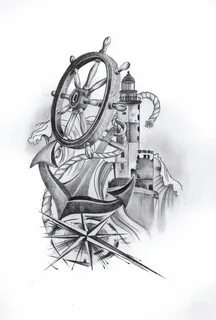 Эскиз тату морская тематика