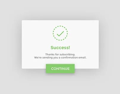 Success message