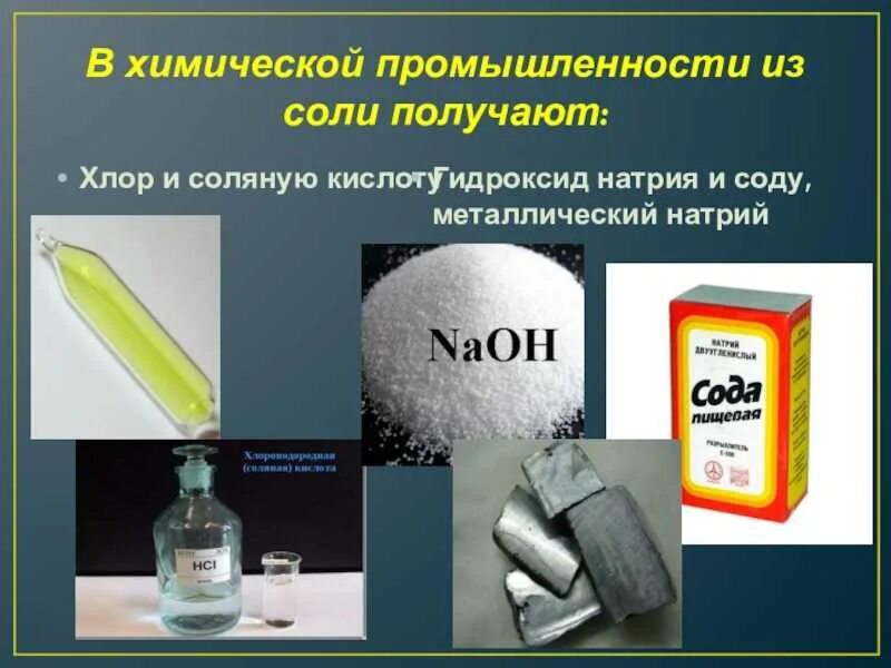 Хлор в быту. Натрий в быту. Натрий в промышленности. Соль в химической промышленности. Вставьте пропущенные слова едкий натр