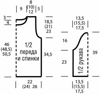 Рукав для свитера спицами