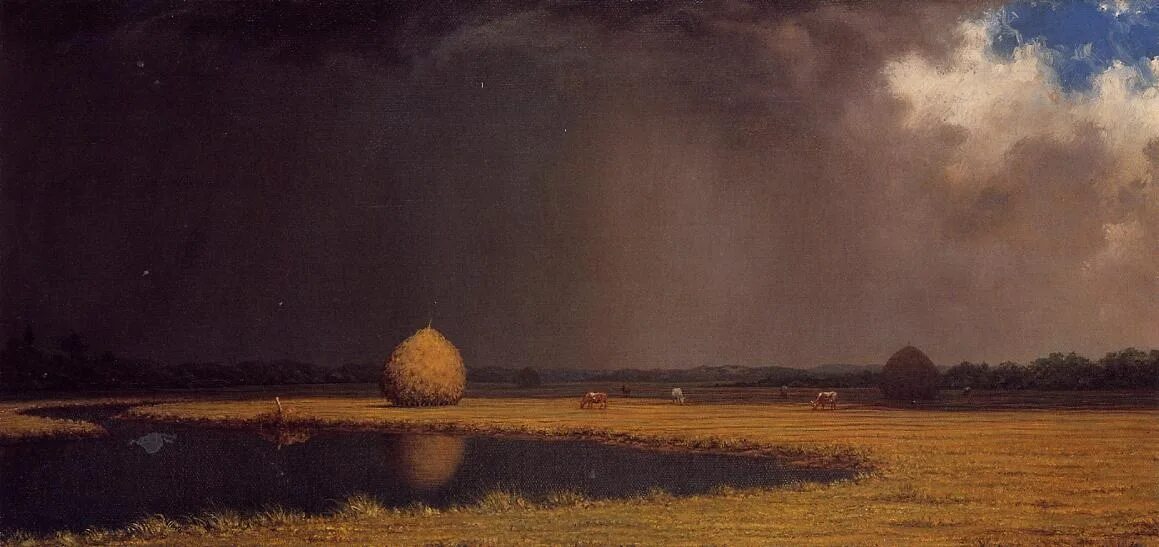 Стога сумерки картина. Martin Johnson heade художник.