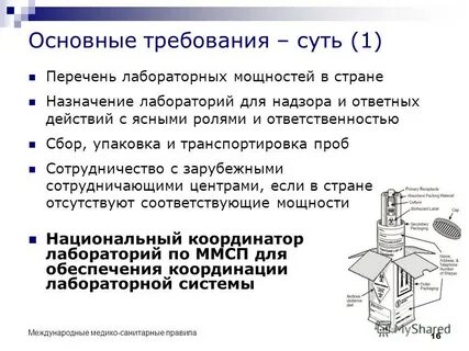 Медико санитарные требования