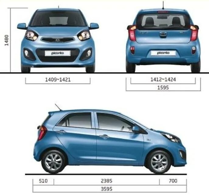 Kia picanto размеры