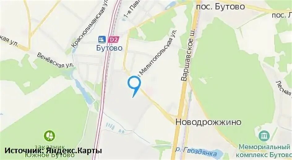 Южный бутова на карте