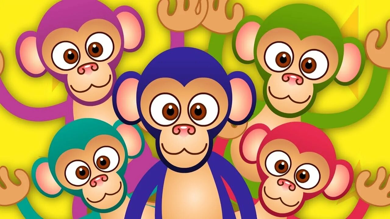 Включи видео little monkey. Five little monkeys nursery rhymes. обезьяна для детей. игры для детей с мартышкой. song - five little monkeys.