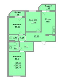 Трехкомнатная квартира в твери