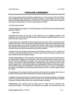 Purchase agreements