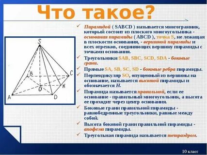 Пирамида геометрия теоремы