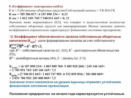 Коэффициент маневренности собственных активов