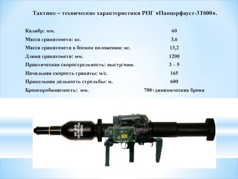 Ручной противотанковый гранатомет РПГ-7 ТТХ. Комплектность гранатомёта РПГ-7в. РПГ Panzerfaust 3. ТТХ РПГ 18 Муха.