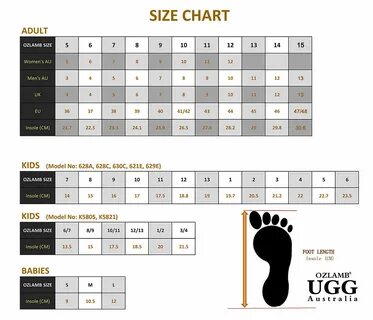Ugg размерная сетка