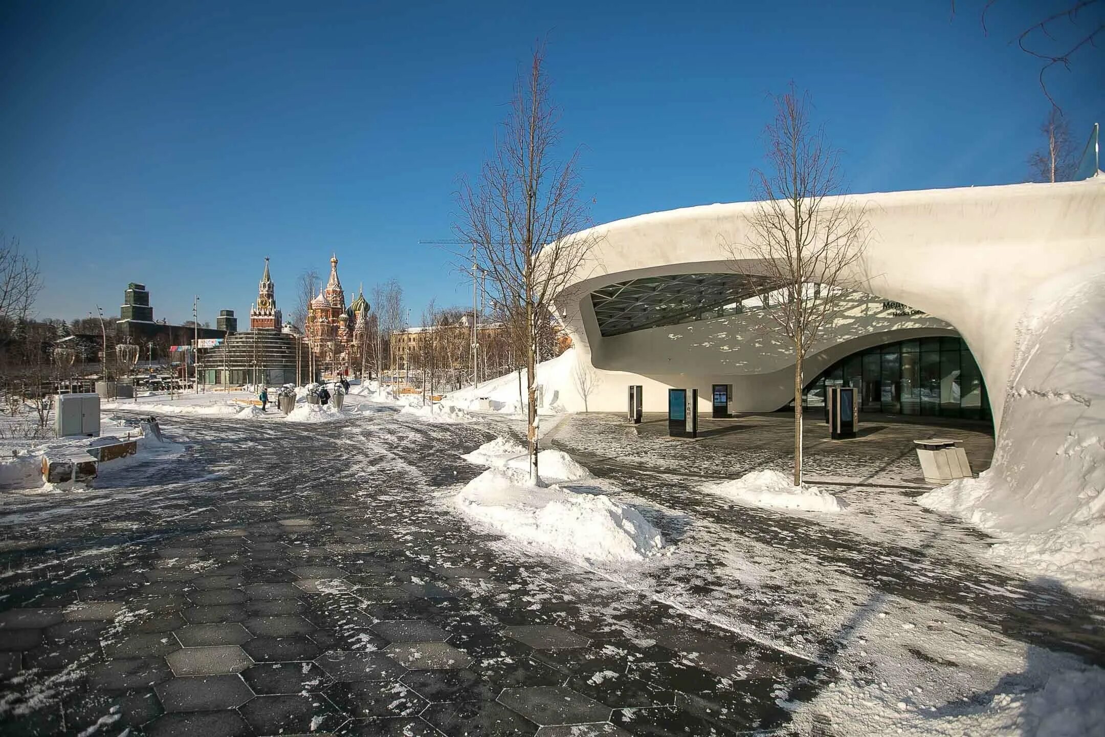 Парящий мост в парке Зарядье