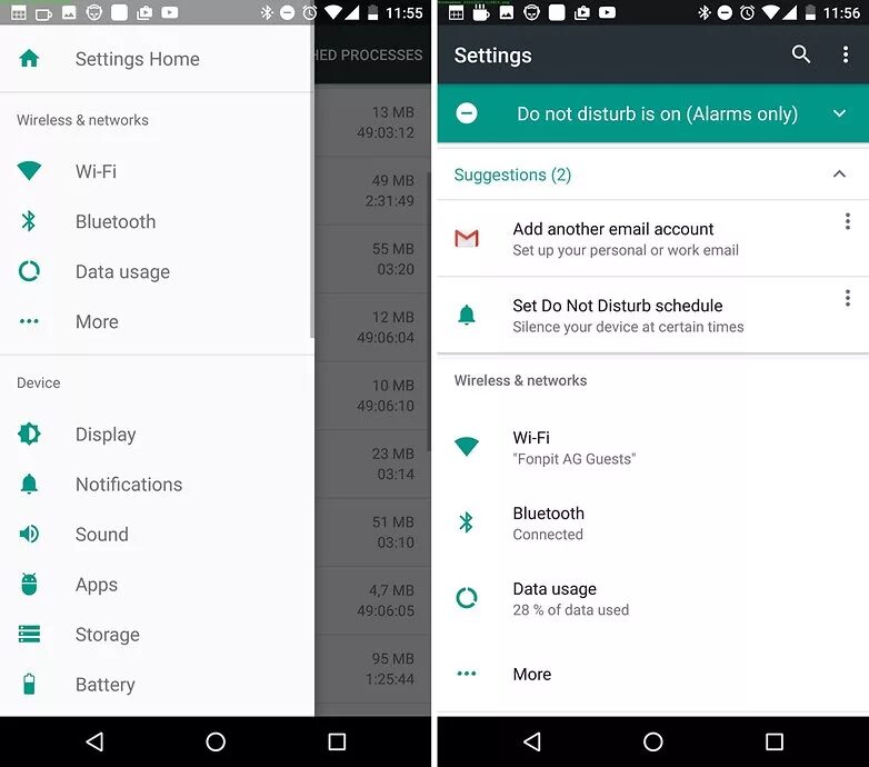 Android 7 настройки. Меню андроид 7. меню настроек андроид. интерфейс андроид 7.0. меню настроек android 7.1.