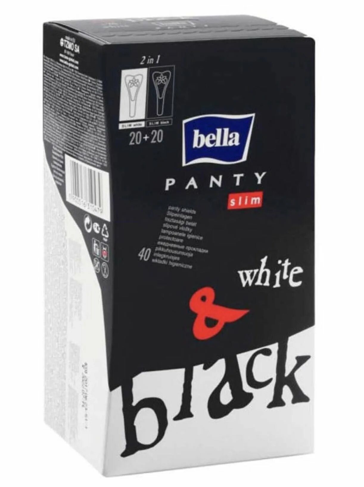 Bella panty Slim Black&White прокладки женские гигиенические ежедневные , 40 шт.. Bella прокладки ежедневные panty Slim Black&White, 40 шт. Ежедневные прокладки женские Bella ежедневные panty Slim Black&White 40 шт.