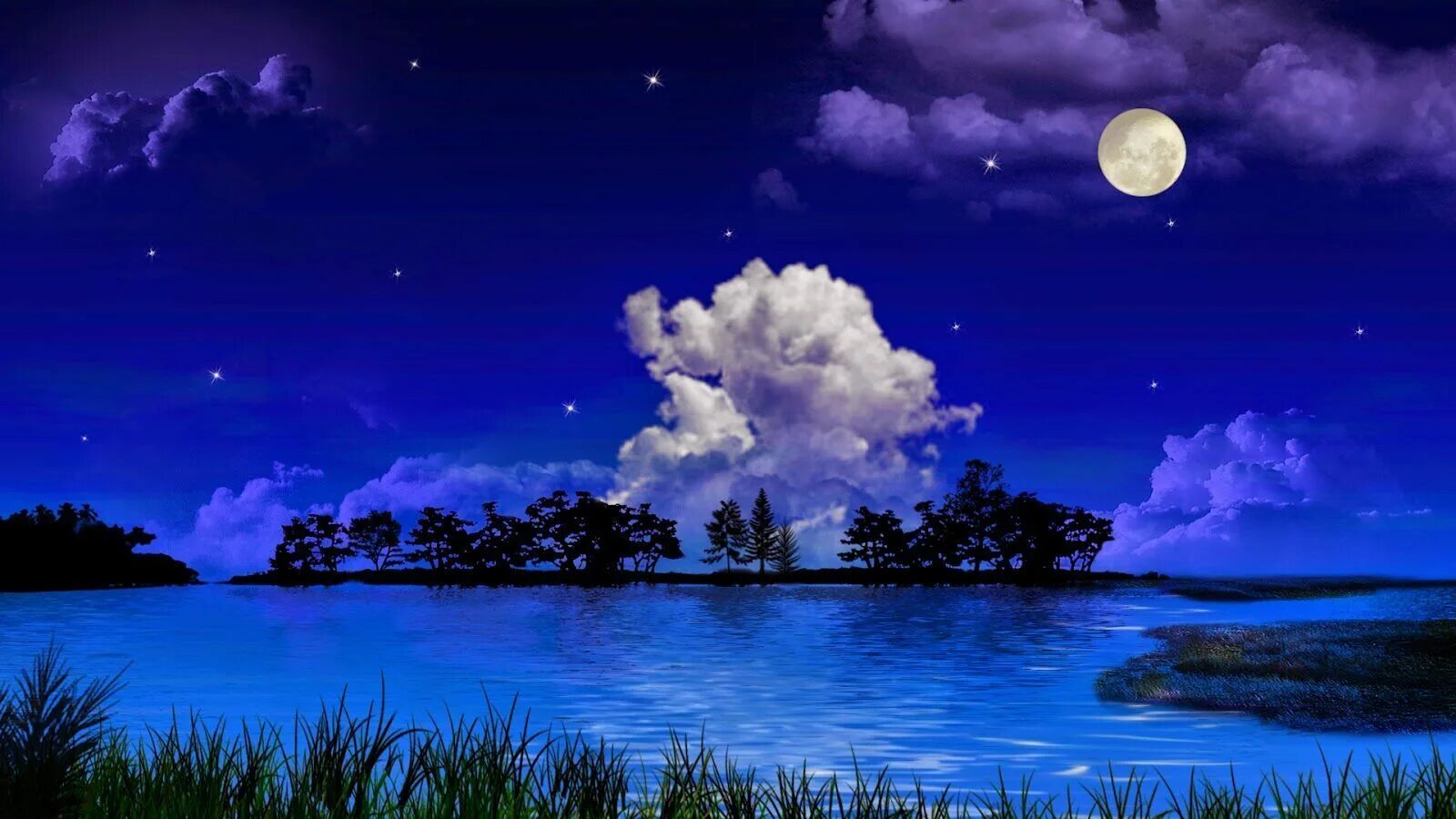 Лунная ночь. Ночной пейзаж. Лунный пейзаж. Ночное озеро с луной. В тихую лунную ночку выйду