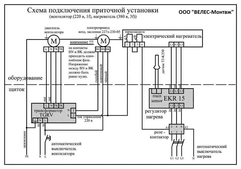 Подключение кондиционера к электросети